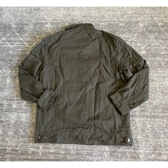 Wenven Mens L Jacket Brown Military Style Button Snaps Canvas New P1 - Picture 2 of 9